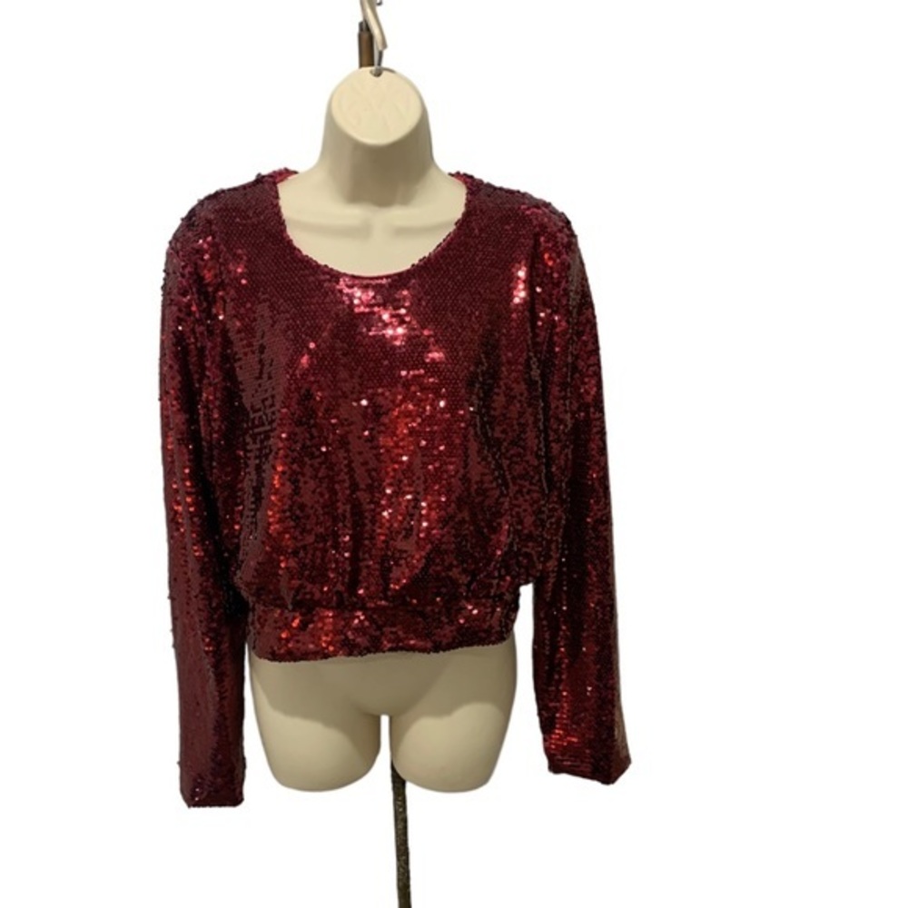 NWT OnTwelfth Sequined Top Size Large Holiday